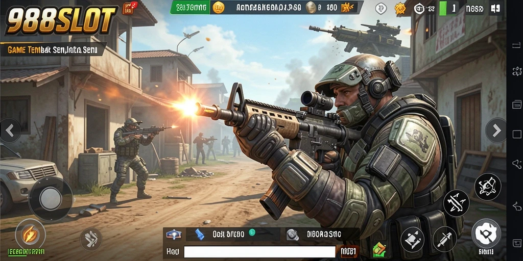 Tampilan antarmuka utama game Tembak Senjata 988SLOT.