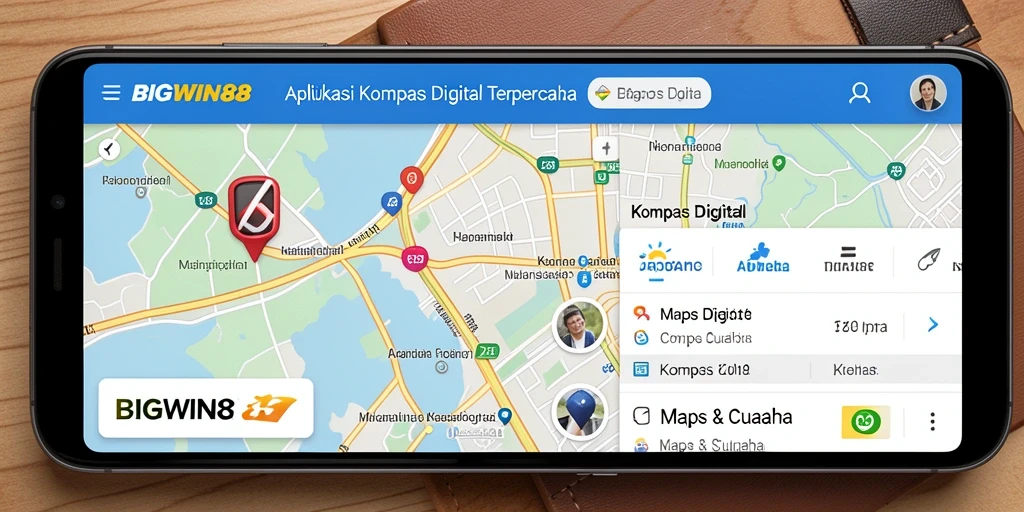 Tampilan antarmuka kompas digital BIGWIN88 yang sederhana dan informatif.