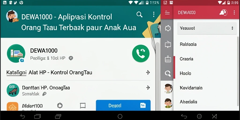 Antarmuka DEWA1000 menampilkan berbagai fitur kontrol orang tua yang mudah diakses.