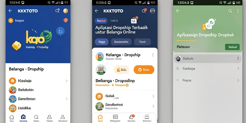 Antarmuka aplikasi KPKTOTO yang ramah pengguna untuk belanja dropship.