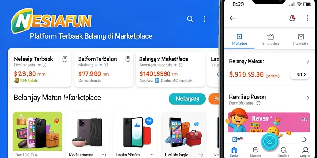 Antarmuka sederhana dan fungsional dari NESIAFUN Marketplace.