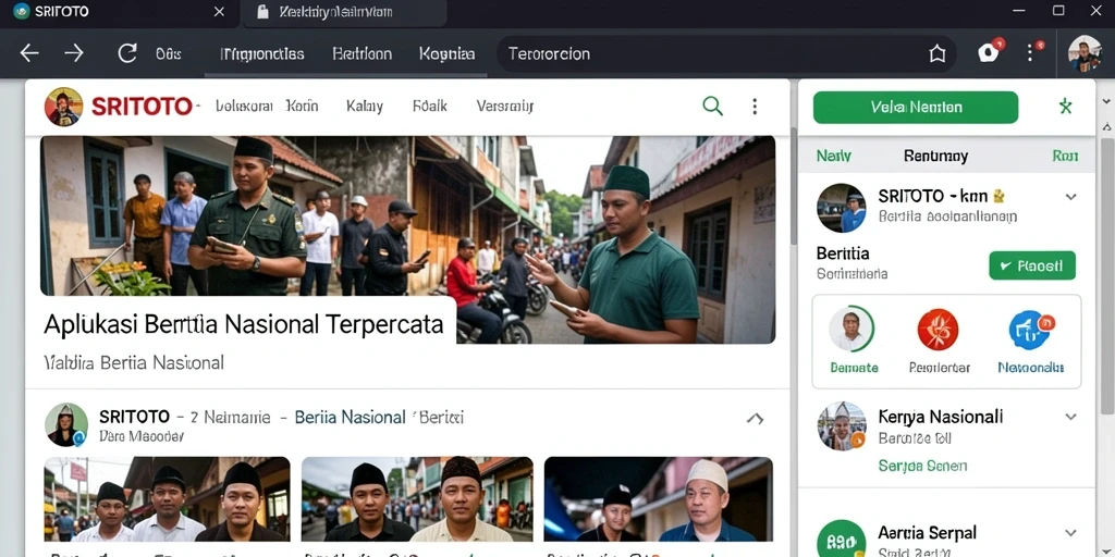 Antarmuka aplikasi SRITOTO menampilkan berita terkini dan fungsi navigasi yang mudah.