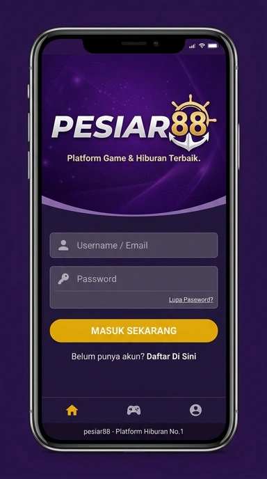 Tampilan halaman login pesiar88