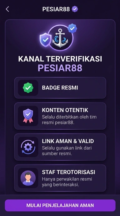 Tampilan kanal resmi pesiar88